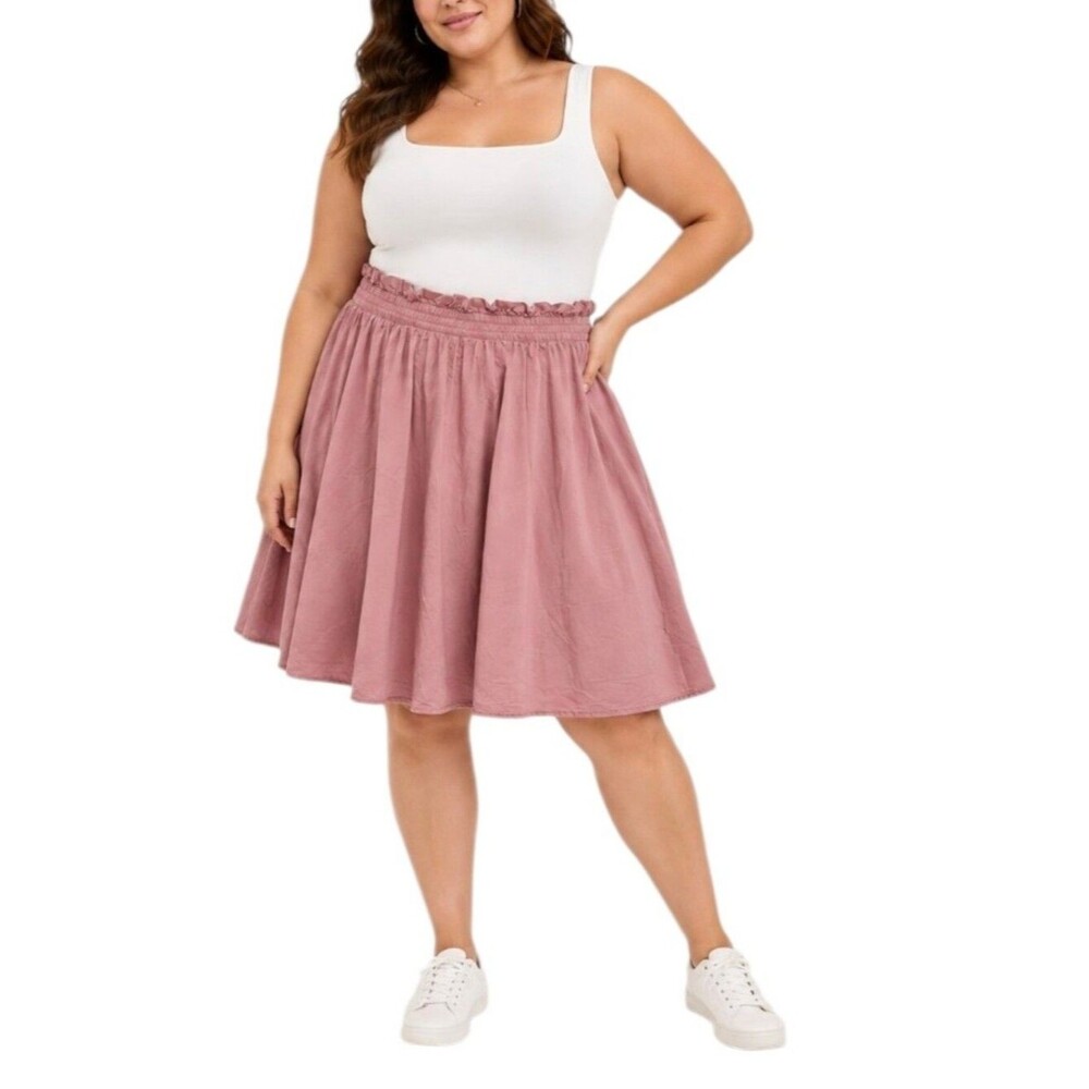 Torrid Flowy Peach Mini Summer Skirt Plus Size 0